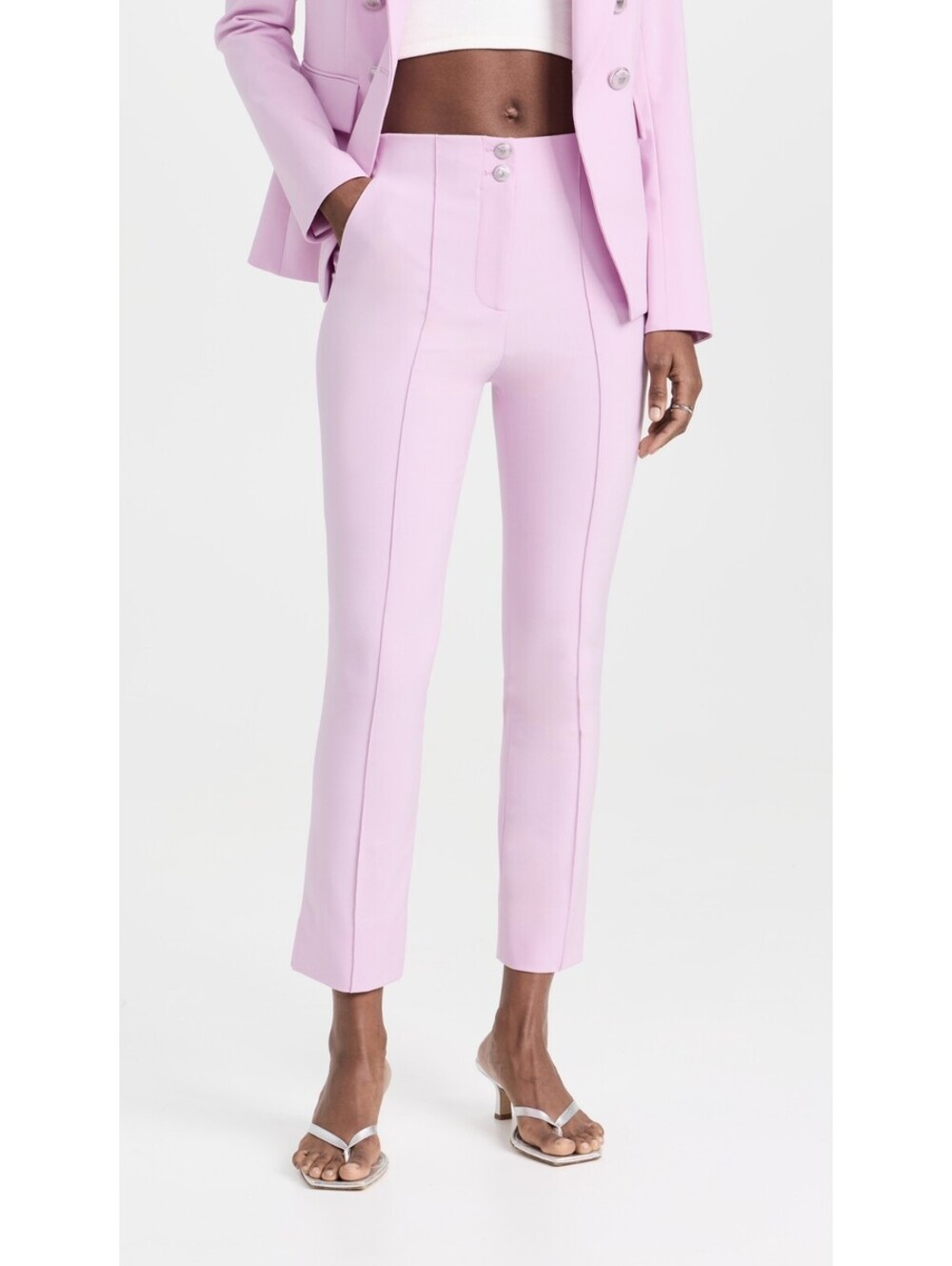 NWT Veronica Beard Kean Barely Orchid Cropped Slim Pants Size 4